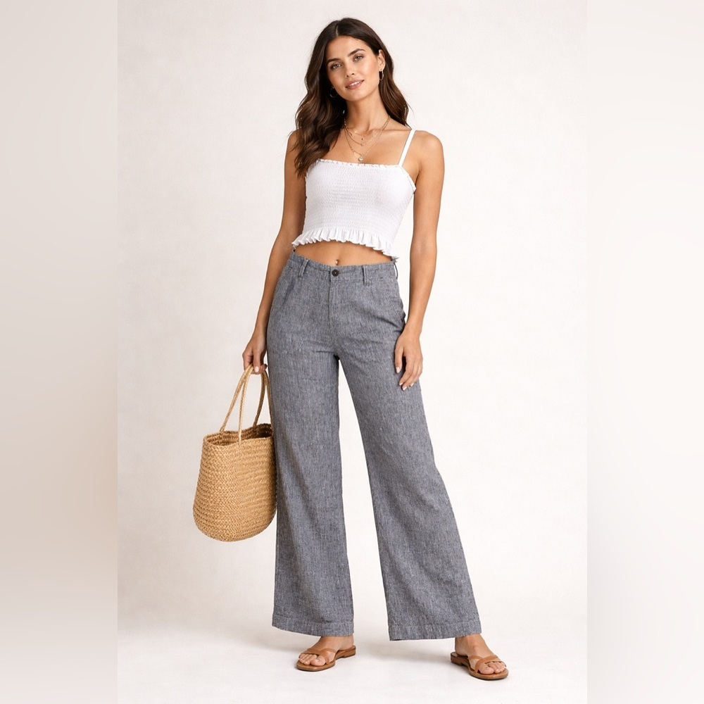 Pilcro and the Letterpress | Anthropologie | Linen Blend Wide Leg Pant Size 12